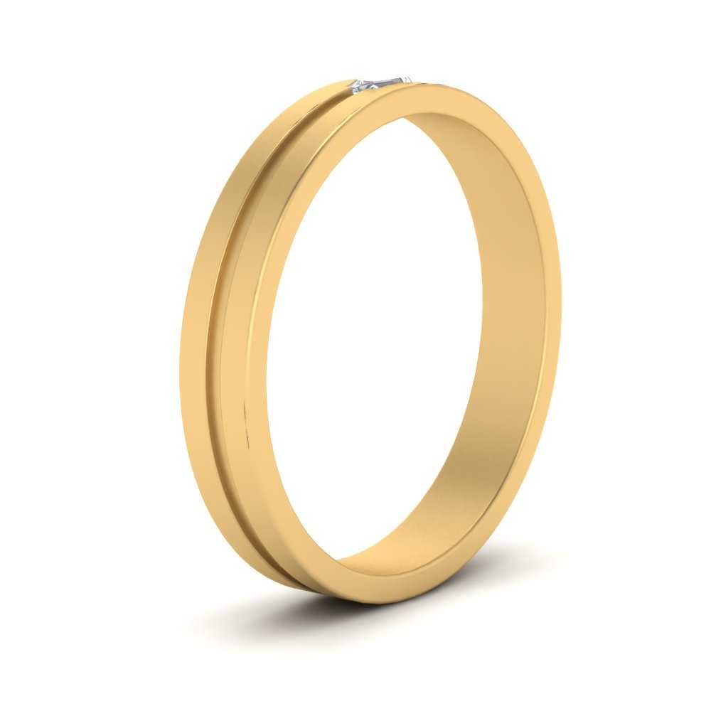 Mens East West Baguette Engagement Ring