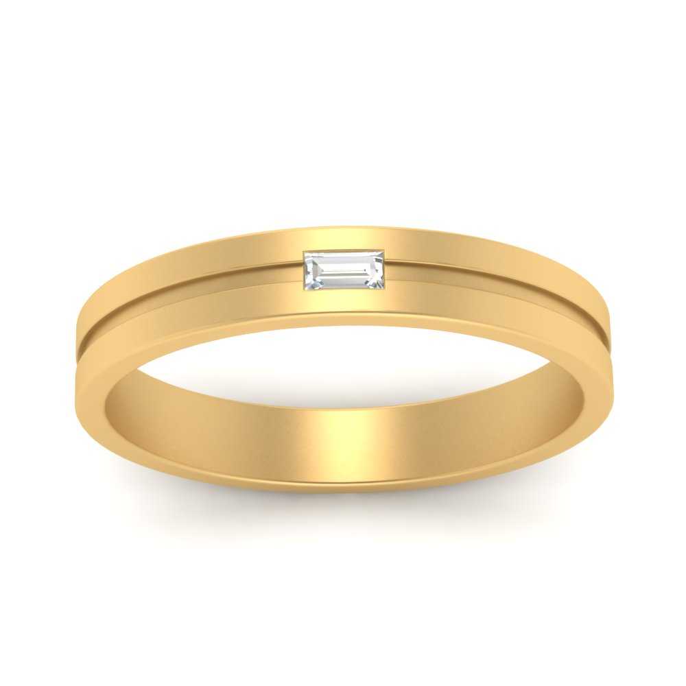 Mens East West Baguette Engagement Ring