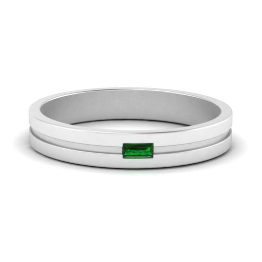 Mens East West Baguette Engagement Ring