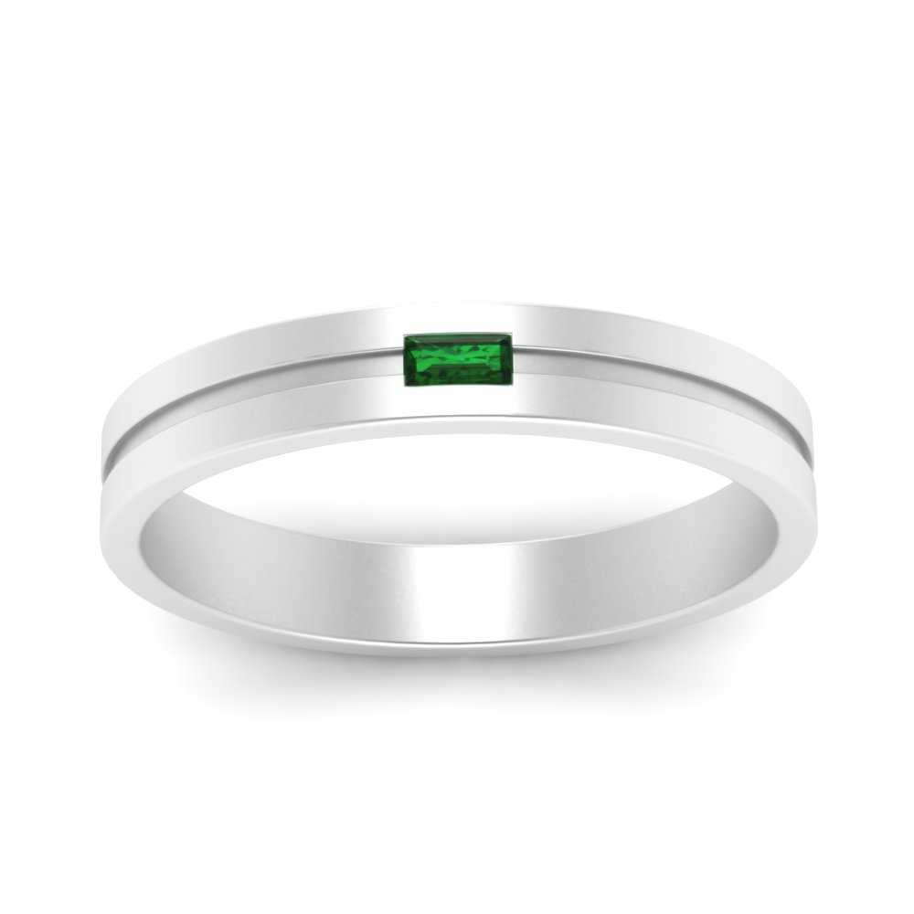 Mens East West Baguette Engagement Ring