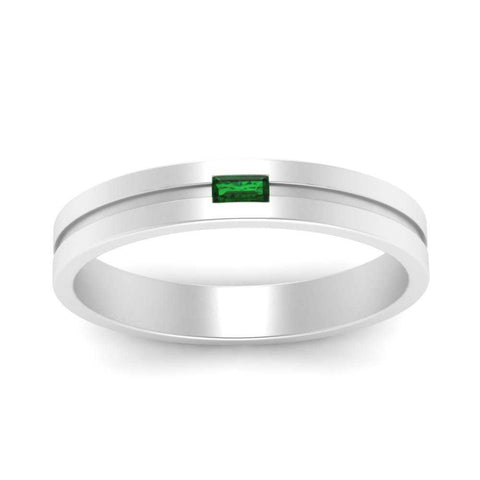 Mens East West Baguette Engagement Ring
