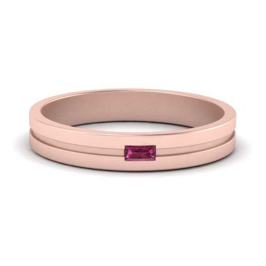 Mens East West Baguette Engagement Ring