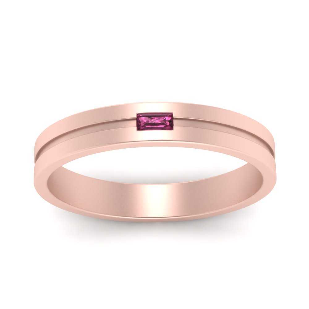 Mens East West Baguette Engagement Ring