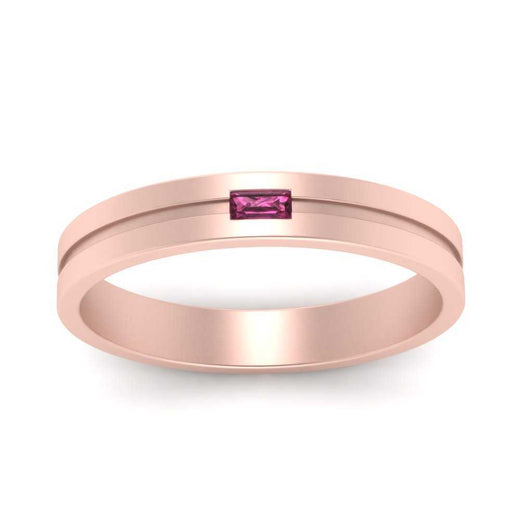 Mens East West Baguette Engagement Ring