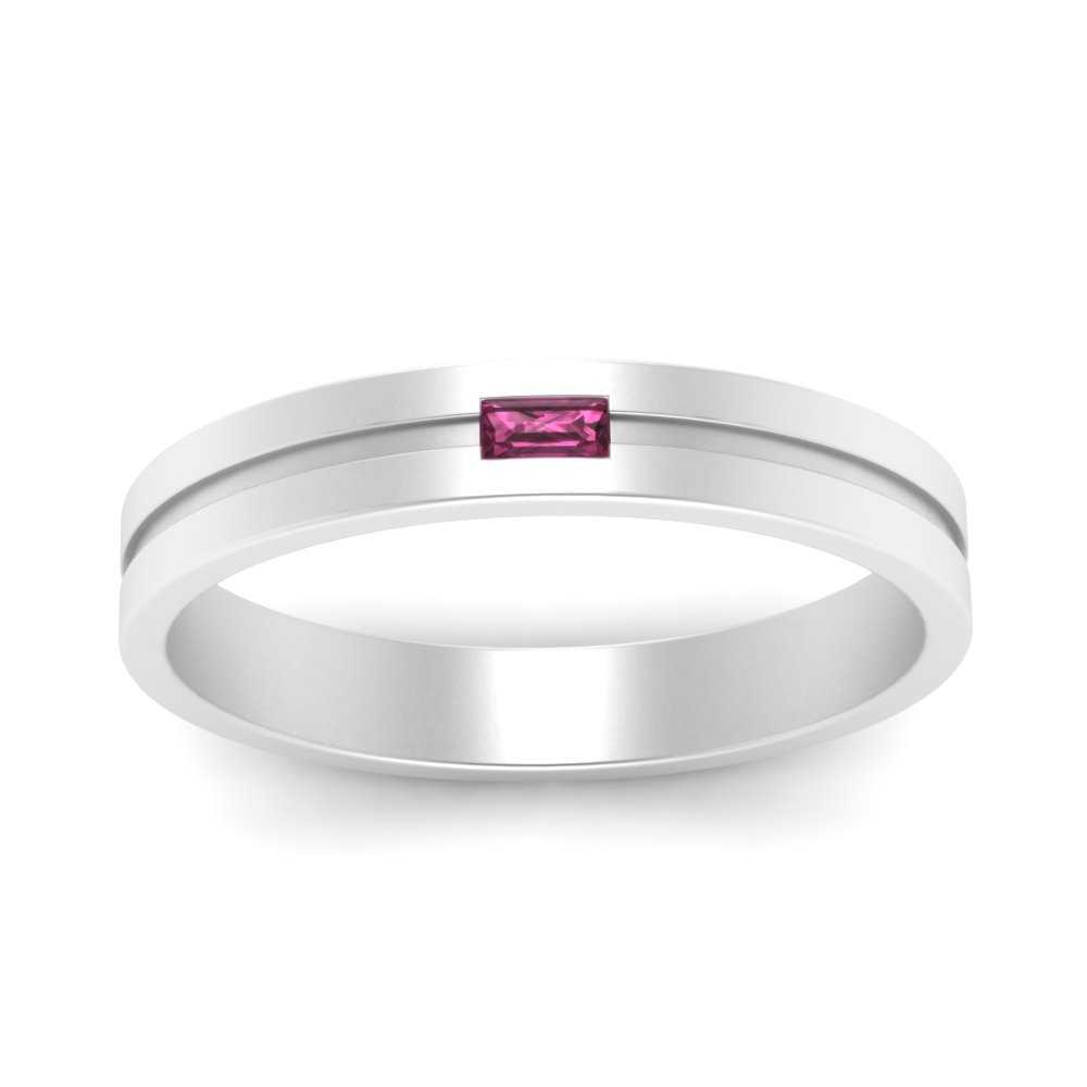 Mens East West Baguette Engagement Ring