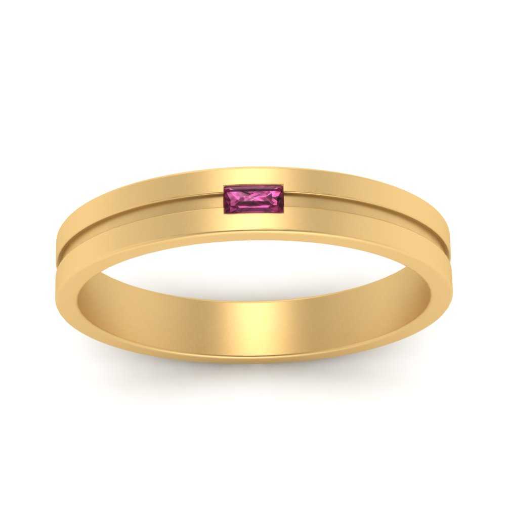 Mens East West Baguette Engagement Ring