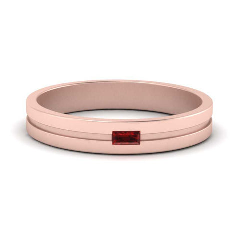 Mens East West Baguette Engagement Ring