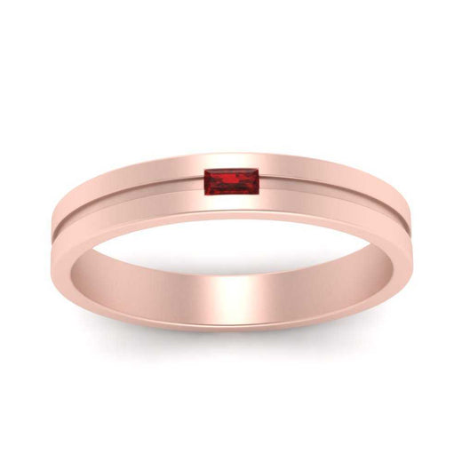 Mens East West Baguette Engagement Ring