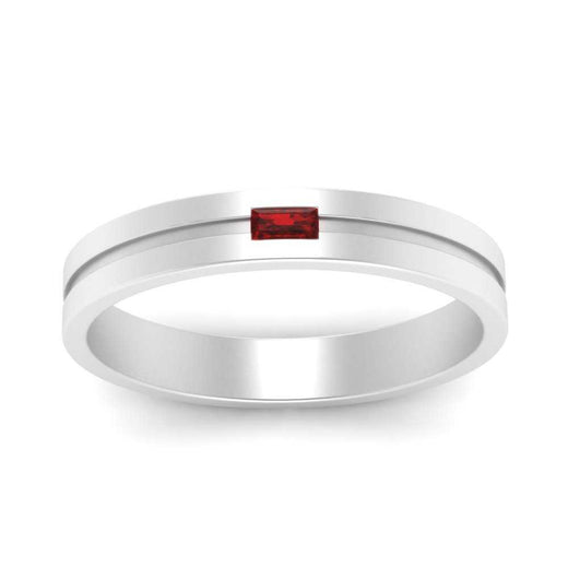 Mens East West Baguette Engagement Ring