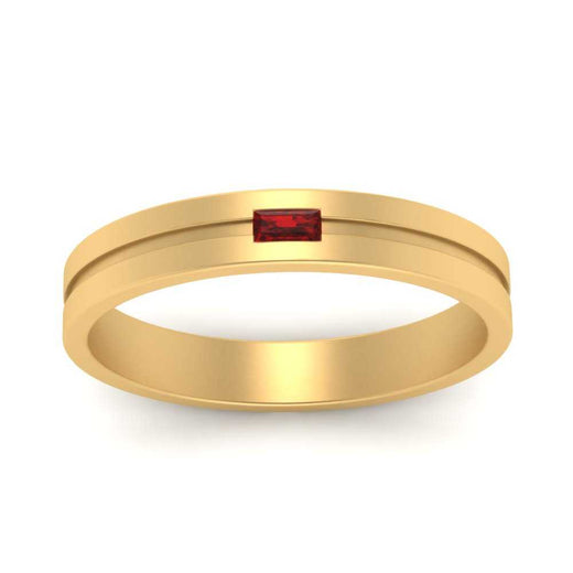 Mens East West Baguette Engagement Ring