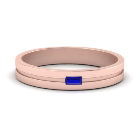 Mens East West Baguette Engagement Ring