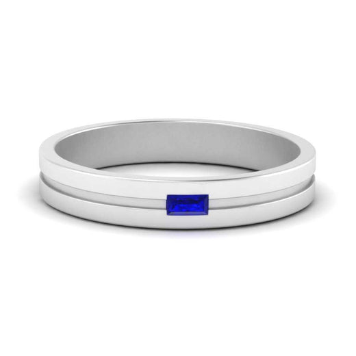 Mens East West Baguette Engagement Ring