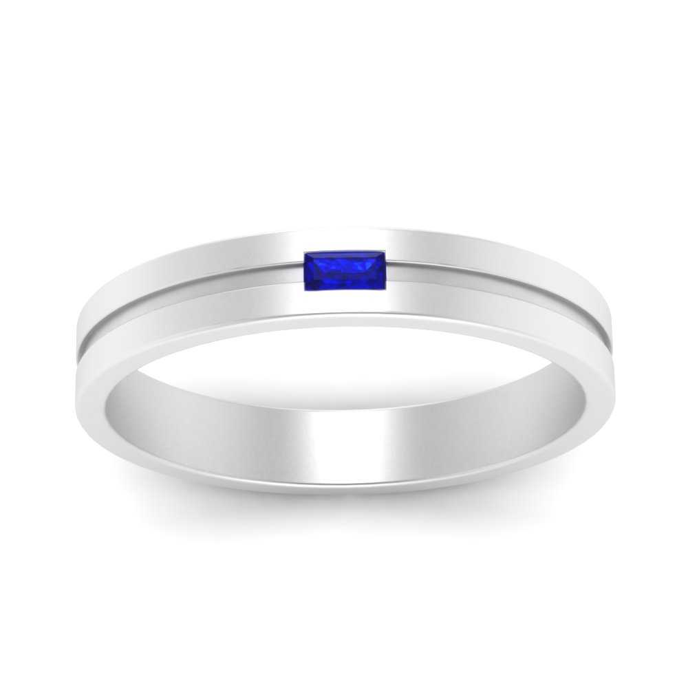 Mens East West Baguette Engagement Ring