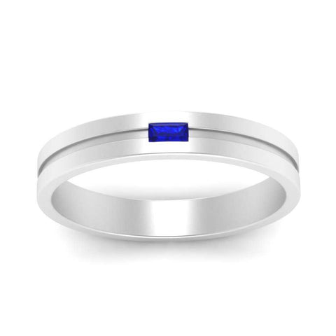 Mens East West Baguette Engagement Ring