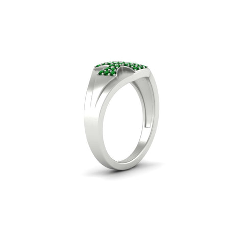 Mens Cross Gemstone Engagement Ring