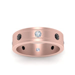 Load image into Gallery viewer, mens-eternity-ring-band-with-black-diamond-in-rose-gold-fdm124237rogblack-nl-rg
