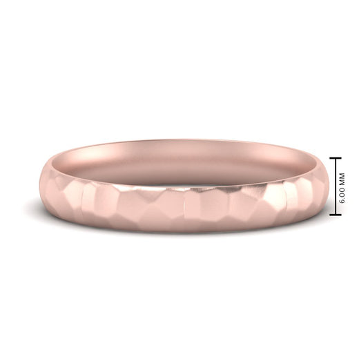 5 mm Mens Hammered Comfort Fit Wedding Band