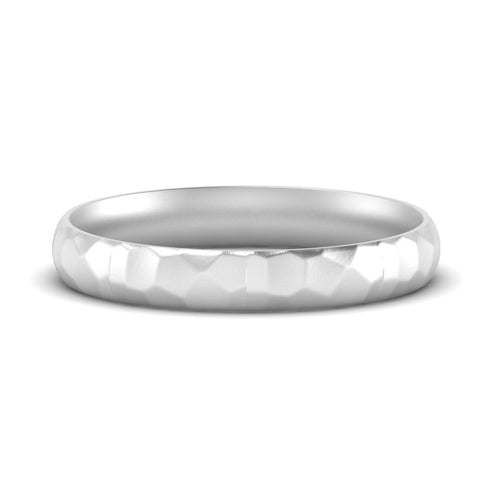Mens Hammered Comfort Fit Wedding Band