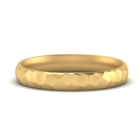 Mens Hammered Comfort Fit Wedding Band