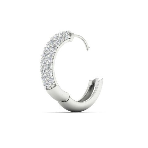Men’s Pave Diamond Huggie Hoop Earring