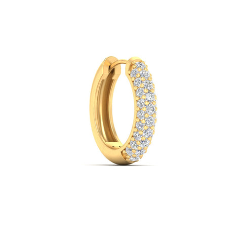 Men’s Pave Diamond Huggie Hoop Earring