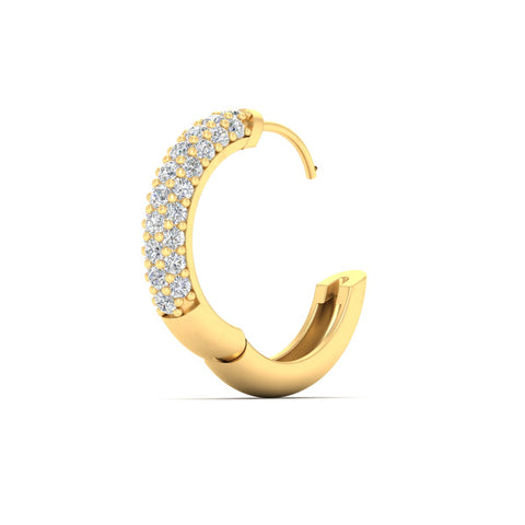 Men’s Pave Diamond Huggie Hoop Earring