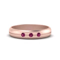 Thumbnail 7 - mens-pink-sapphire-band-comfort-fit-ring-in-rose-gold-FD9862BGSADRPI-NL-RG.jpg