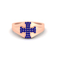 Thumbnail 4 - Mens Cross Gemstone Engagement Ring