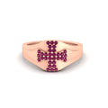 Thumbnail 7 - Mens Cross Gemstone Engagement Ring