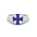 Thumbnail 22 - Mens Cross Gemstone Engagement Ring