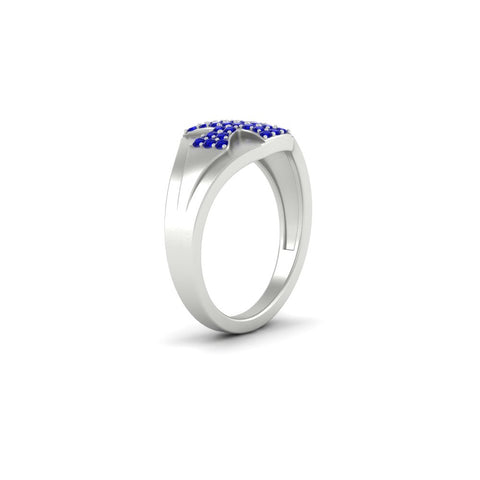 Mens Cross Gemstone Engagement Ring