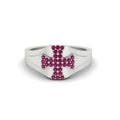 Thumbnail 25 - Mens Cross Gemstone Engagement Ring