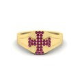 Thumbnail 43 - Mens Cross Gemstone Engagement Ring