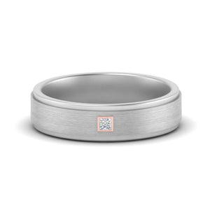 Mens Princess Cut 2 Tone Band
