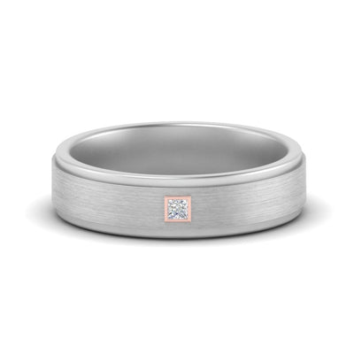 Mens Princess Cut 2 Tone Band