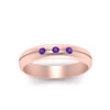 Load image into Gallery viewer, mens-purple-topaz-band-comfort-fit-ring-in-rose-gold-FD9862BGVITOANGLE5-NL-RG.jpg
