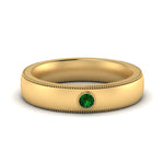 Load image into Gallery viewer, mens-round-comfort-fit-emerald-band-in-yellow-gold-fd123214rorgemgr-nl-yg
