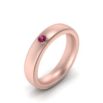 Load image into Gallery viewer, mens-round-comfort-fit-pink-sapphire-band-in-rose-gold-fd123214rorgsadrpi-nl-rg
