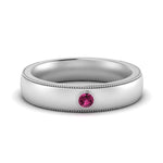 Load image into Gallery viewer, mens-round-comfort-fit-pink-sapphire-band-in-white-gold-fd123214rorgsadrpi-nl-wg
