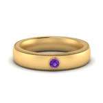 Load image into Gallery viewer, mens-round-comfort-fit-purple-topaz-band-in-yellow-gold-fd123214rorgvito-nl-yg
