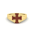 Thumbnail 49 - Mens Cross Gemstone Engagement Ring