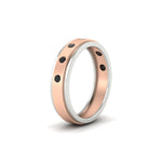 Load image into Gallery viewer, mens-two-tone-bezel-black-diamond-wedding-band-in-rose-gold-fdm11141gblack-nl-rg-hw
