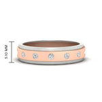 Load image into Gallery viewer, mens-two-tone-bezel-diamond-wedding-band-in-rose-gold-FDM11141-NL-RG-HW
