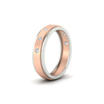 Load image into Gallery viewer, mens-two-tone-bezel-diamond-wedding-band-in-rose-gold-FDM11141ANGLE2-NL-RG
