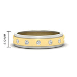 Load image into Gallery viewer, mens-two-tone-bezel-diamond-wedding-band-in-yellow-gold-FDM11141-NL-YG-HW
