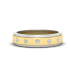 Load image into Gallery viewer, mens-two-tone-bezel-diamond-wedding-band-in-yellow-gold-FDM11141-NL-YG
