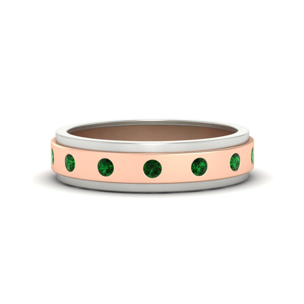 mens-two-tone-bezel-emerald-wedding-band-in-rose-gold-FDM11141GEMGR-NL-RG