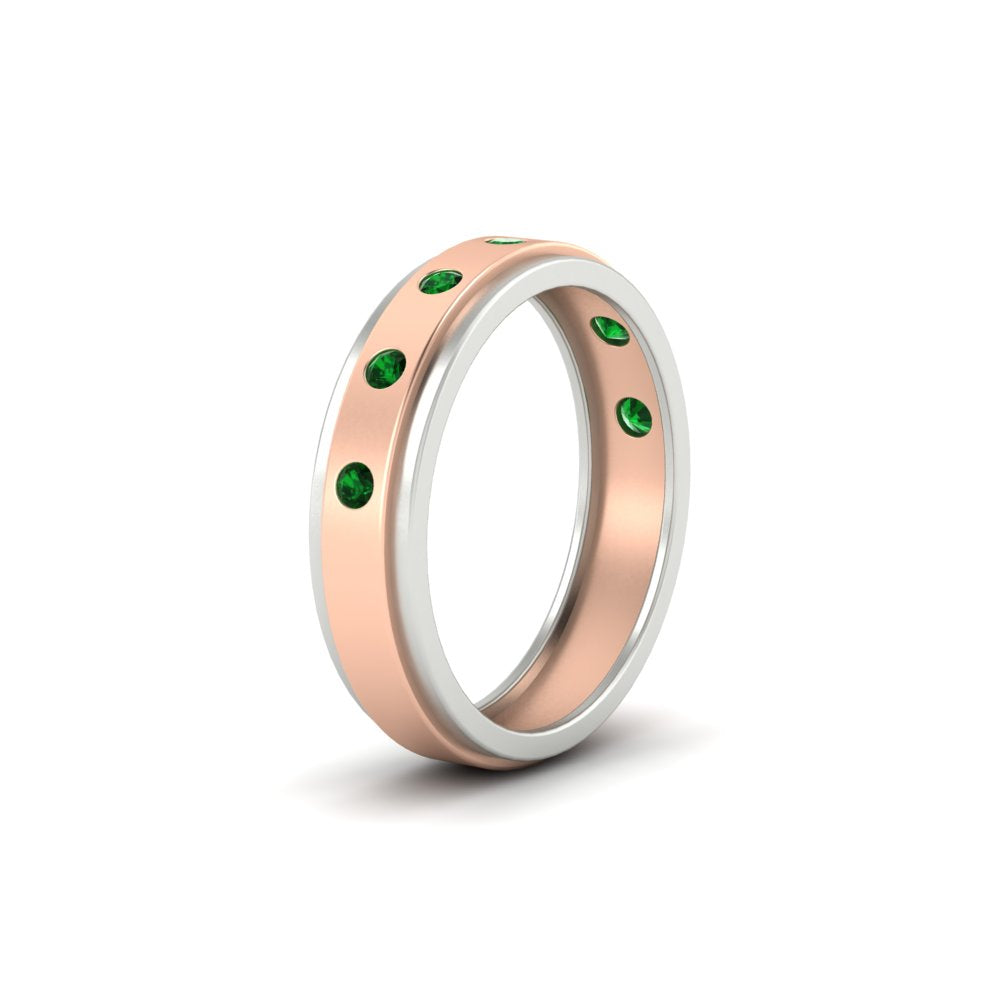 mens-two-tone-bezel-emerald-wedding-band-in-rose-gold-FDM11141GEMGRANGLE2-NL-RG