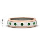Load image into Gallery viewer, mens-two-tone-bezel-emerald-wedding-band-in-white-gold-FDM11141GEMGR-NL-WG-HW
