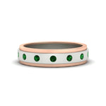 Load image into Gallery viewer, mens-two-tone-bezel-emerald-wedding-band-in-white-gold-FDM11141GEMGR-NL-WG
